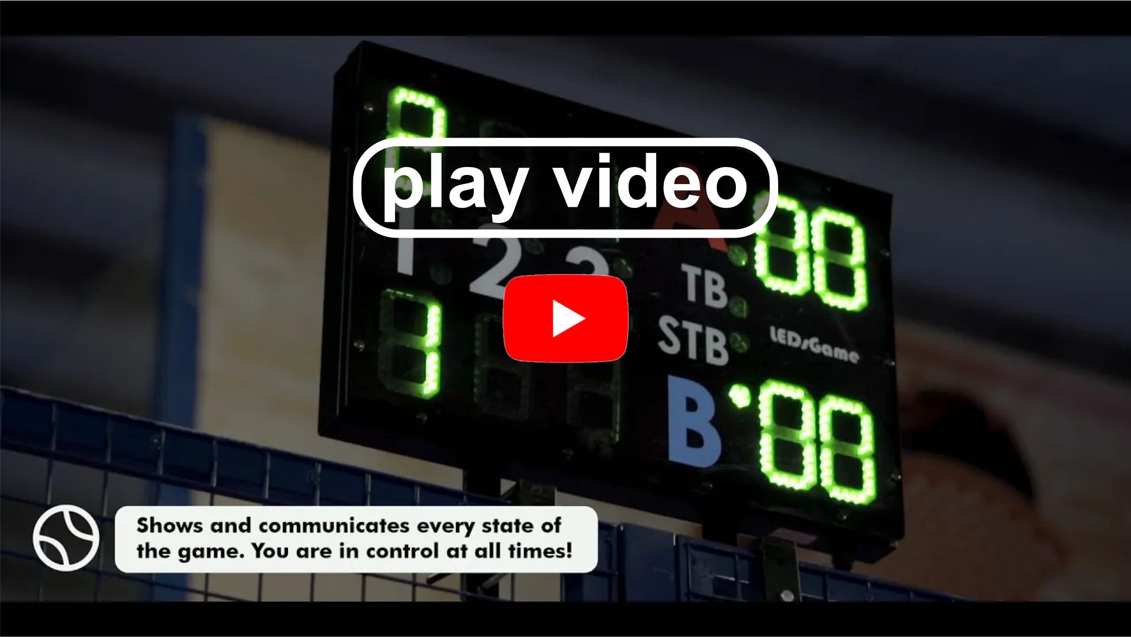 Promotional video for LEDsGame electronic sports scoreboard for tennis and padel courts